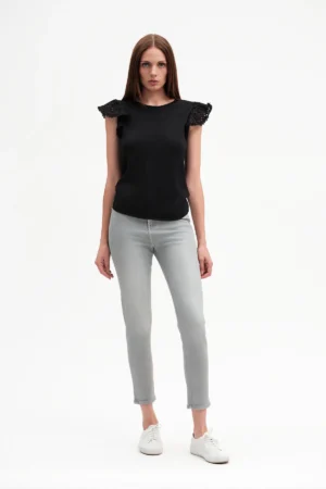 JEANS MOM GREY PLACCATO - DGP7534