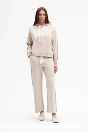 FELPA CON CAPPUCCIO E STRASS LATERALI - DGP7702