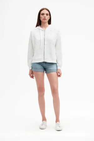 FELPA CON ZIP E PERLE - DGP7708