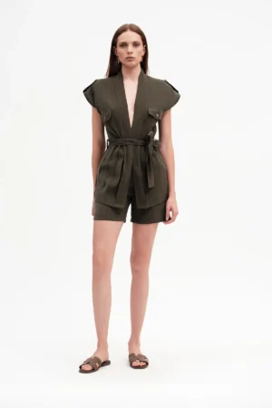 SHORT VITA ALTA CON TASCONI SETA LAVATA - DGP7854
