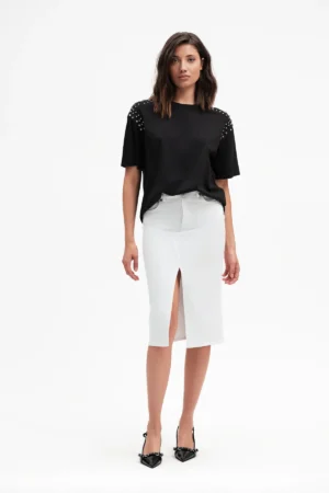 TSHIRT MM CON PERLE E STRASS OMERI COTONE - DGP7820