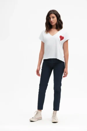 T-SHIRT MM SCOLLO A V CUORE - DGP7550