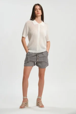 CARDIGAN POLO M.M. TRAFORATO VISCOSA LUREX - DGP8374