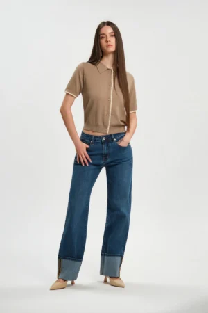 CARDIGAN POLO CON RICCETTI LYOCELL - DGP8409