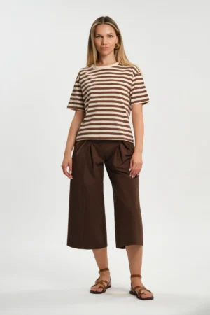 T-SHIRT PARICOLLO RIGA SOTTILE COTONE - DGP8840