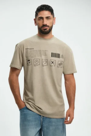 T-SHIRT CON STAMPA OVER TINTO FREDDO - UGP5164